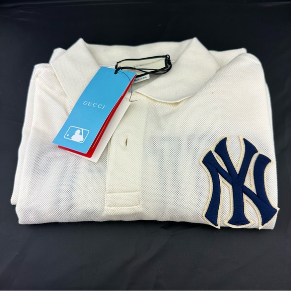 Gucci x MLB NY Yankees Short Sleeved Polo Shirt - Picture 5 of 11